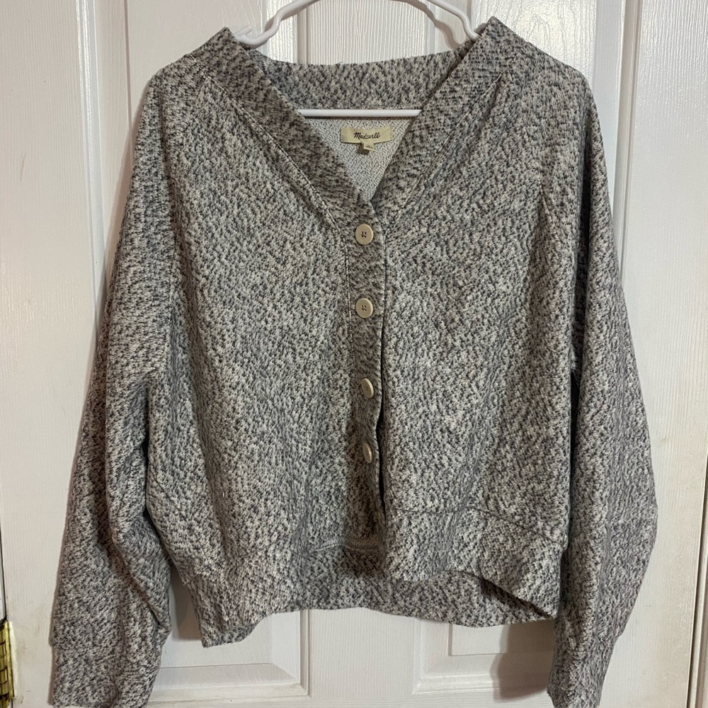 Madewell Women’s Sweater Button Up Cardigan Gray Soft New With Tags